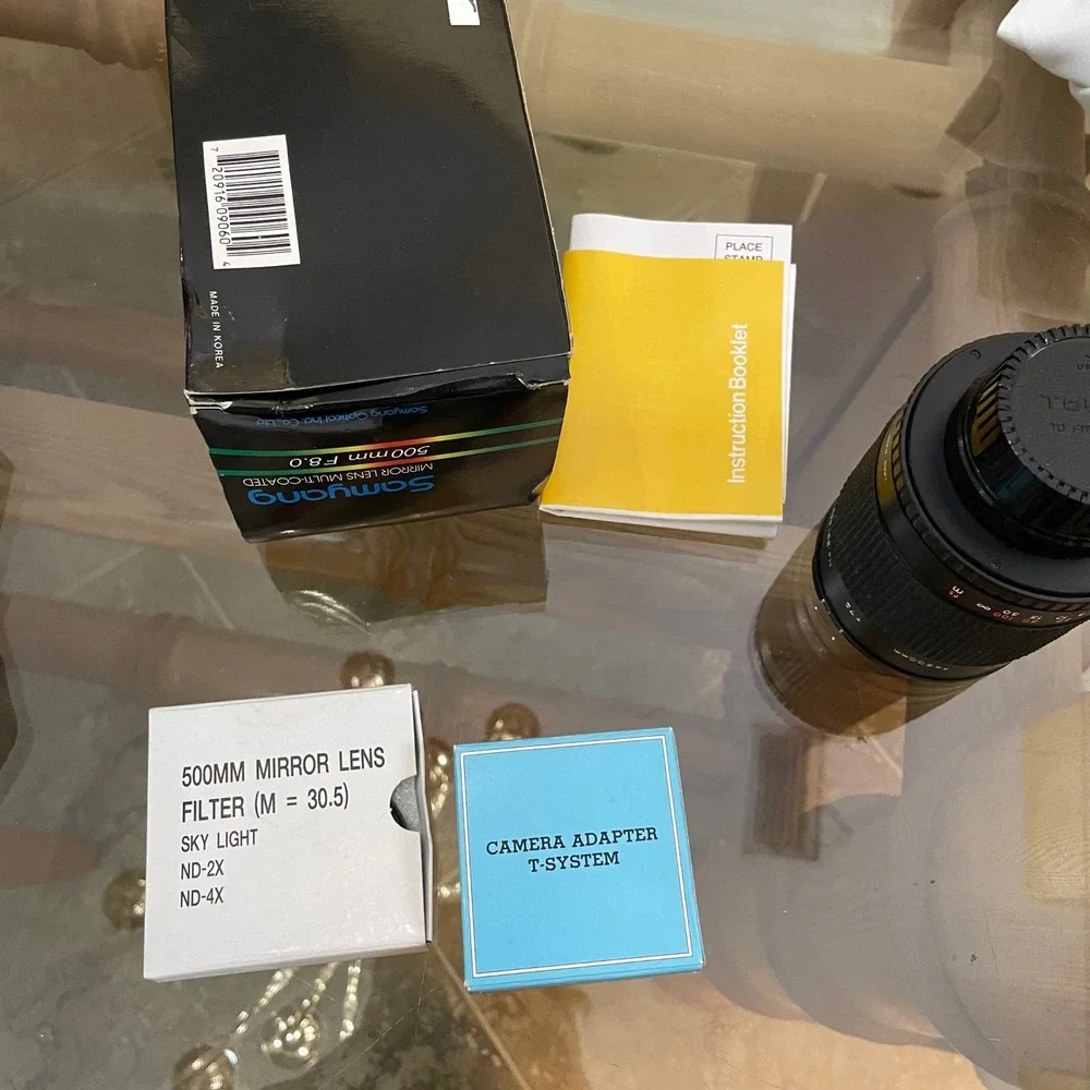 Phoenix Samyang 500mm f/8.0 Mirror Lens Multi-Coated T-Mount w/ Box and Filters